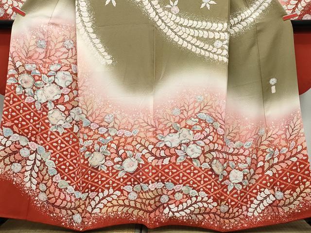 平和屋着物●越後十日町の一流染匠 桐屋・翠山工房 振袖 絞り 辻が花 暈し染め 正絹 逸品 CAAY2924vf
