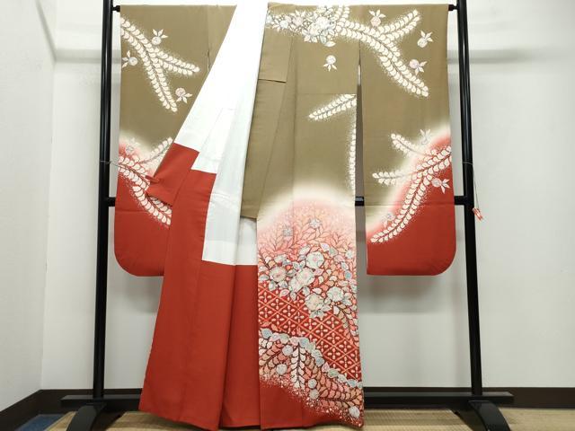 平和屋着物●越後十日町の一流染匠 桐屋・翠山工房 振袖 絞り 辻が花 暈し染め 正絹 逸品 CAAY2924vf