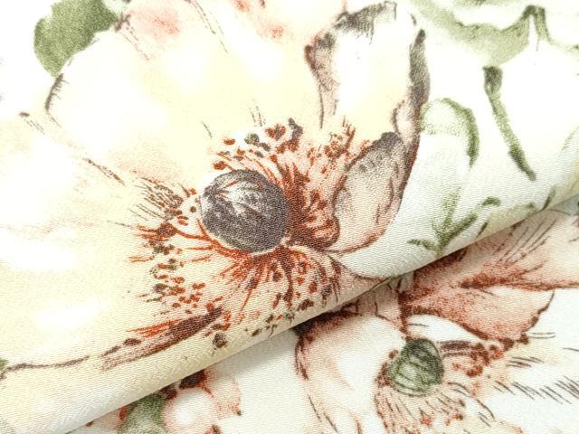 平和屋着物●小振袖 二尺袖・半襦袢セット 草花文 洗える着物 CAAY2973vf
