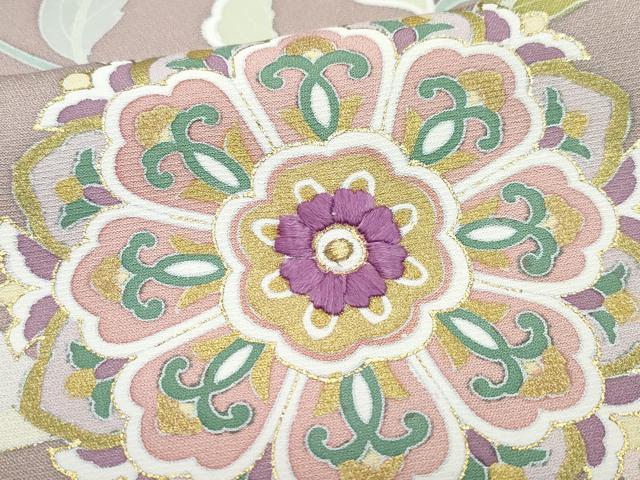 平和屋着物●京の名門 じゅらく謹製 帝王紫(古代帝王紫) 訪問着 刺繍 正倉院花文 金彩 正絹 逸品 CAAY3009vf