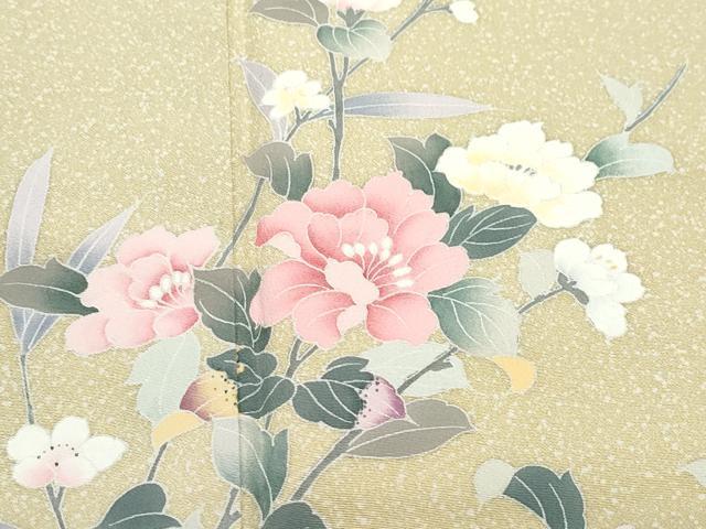 平和屋着物●訪問着 友禅 枝花文 たたき染め 正絹 逸品 CAAY3031vf