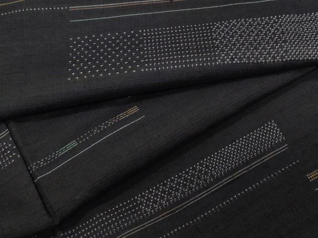 平和屋着物●上質な紬 横段文 正絹 逸品 CAAY3077vf