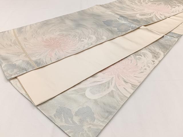 平和屋着物◎六通柄袋帯 唐織 乱菊 銀糸 正絹 逸品 CAAY3858xi