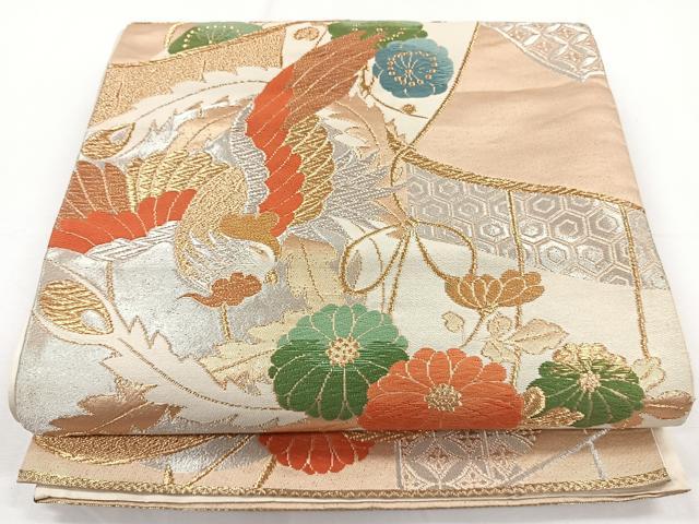 平和屋着物◎六通柄袋帯 唐織 鳳凰花文 金銀糸 正絹 逸品 CAAY3859xi