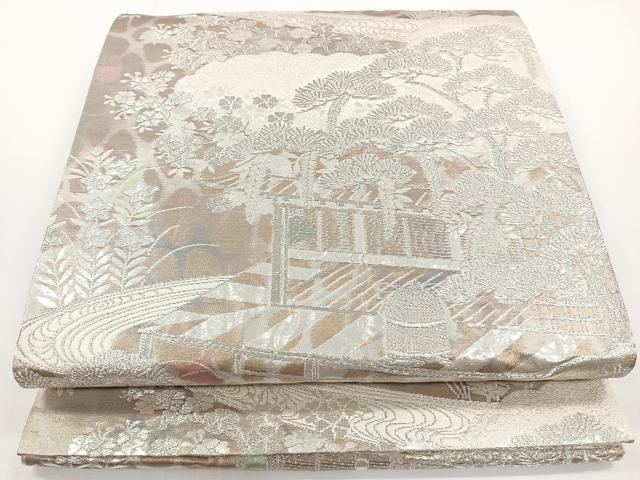 平和屋着物◎六通柄袋帯 古京錦 風景文 二重引箔 正絹 逸品 CAAY3863xi