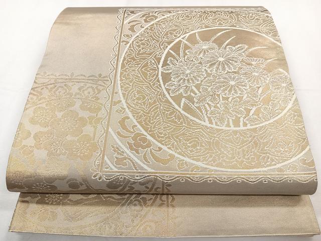 平和屋着物◎六通柄袋帯 花丸文 金糸 正絹 逸品 CAAY3872xi