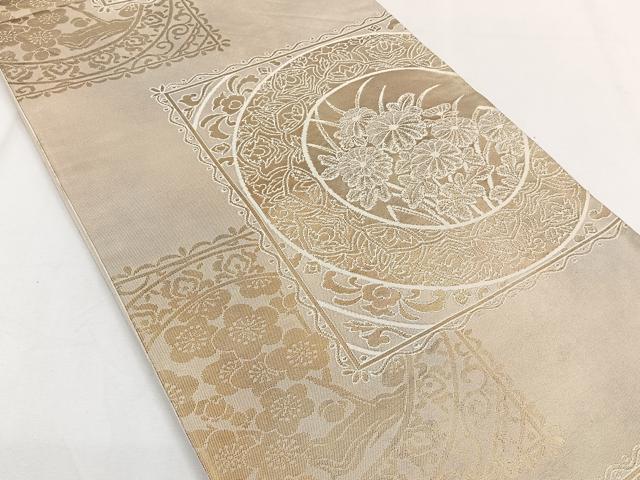 平和屋着物◎六通柄袋帯 花丸文 金糸 正絹 逸品 CAAY3872xi