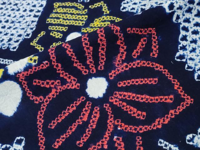 平和屋着物∴夏物 浴衣 有松鳴海絞り 草花文 綿 逸品 CAAY4412ng