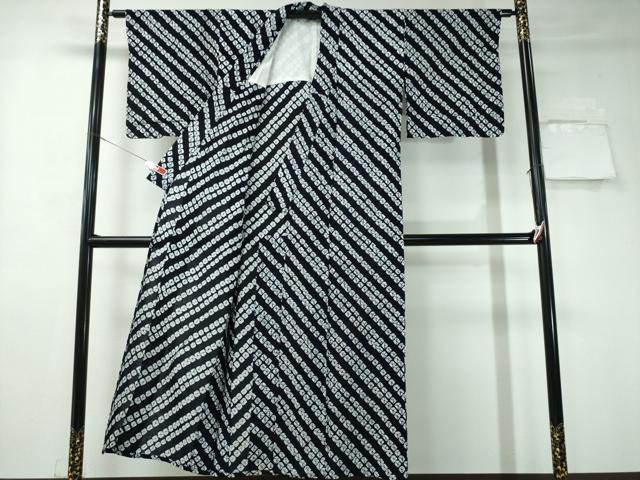 平和屋着物∴夏物 浴衣 有松鳴海絞り 蜘蛛絞り 斜線文 綿 逸品 CAAY4427ng