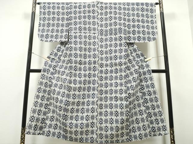 平和屋着物∴夏物 浴衣 型染め 花唐草菱文 綿 逸品 CAAY4457ng