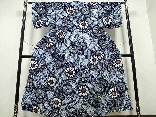 平和屋着物∴夏物 浴衣 有松鳴海絞り 檜垣菊文 綿 逸品 CAAY4474ng