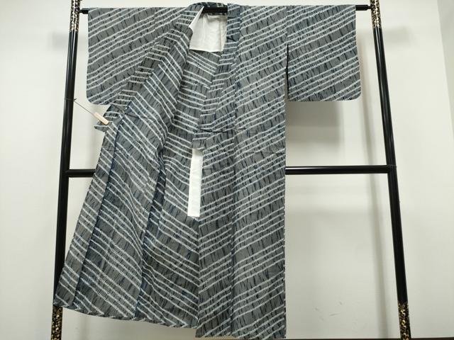 平和屋着物∴夏物 浴衣 有松鳴海絞り 斜線文 綿 逸品 CAAY4495ng
