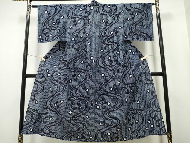 平和屋着物∴夏物 浴衣 有松鳴海絞り 立波文 綿 逸品 未使用 CAAY4501ng