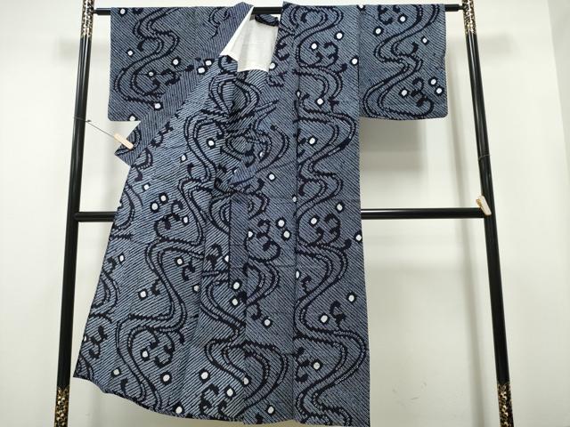 平和屋着物∴夏物 浴衣 有松鳴海絞り 立波文 綿 逸品 未使用 CAAY4501ng