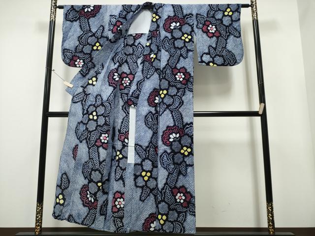 平和屋着物∴夏物 浴衣 有松鳴海絞り 草花文 綿 逸品 CAAY4503ng