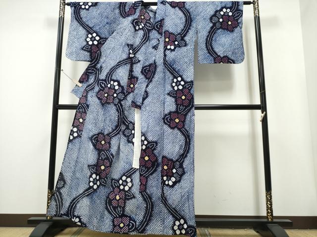 平和屋着物∴夏物 浴衣 有松鳴海絞り 流水舞花文 綿 逸品 CAAY4511ng
