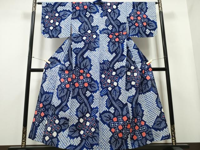 平和屋着物∴夏物 浴衣 有松鳴海絞り 紫陽花 綿 逸品 CAAY4515ng