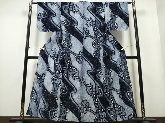 平和屋着物∴夏物 浴衣 有松鳴海絞り 流水枝花文 綿 逸品 CAAY4517ng