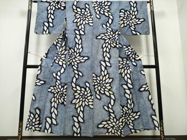 平和屋着物∴夏物 浴衣 有松鳴海絞り 舞菊文 綿 逸品 CAAY4521ng