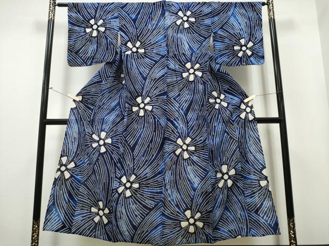 平和屋着物∴夏物 浴衣 有松鳴海絞り 舞花文 綿 逸品 CAAY4525ng