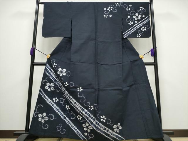 平和屋着物∴夏物 訪問着 浴衣 絞り 花唐草文 綿 逸品 CAAY4562ng