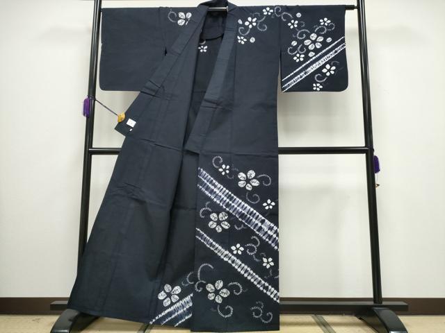 平和屋着物∴夏物 訪問着 浴衣 絞り 花唐草文 綿 逸品 CAAY4562ng