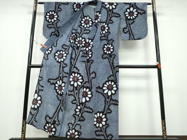 平和屋着物∴夏物 浴衣 有松鳴海絞り 枝菊文 綿 逸品 CAAY4590ng