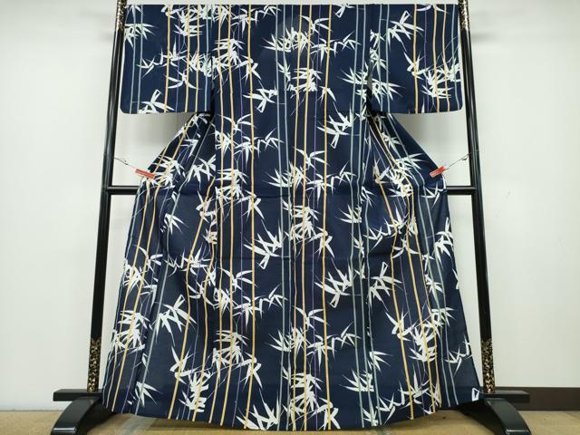 平和屋着物∴夏物 浴衣 綿紅梅 笹竹間道 綿 逸品 CAAY4601ng