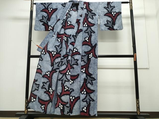 平和屋着物∴夏物 浴衣 有松鳴海絞り 草花文 綿 逸品 CAAY4616ng