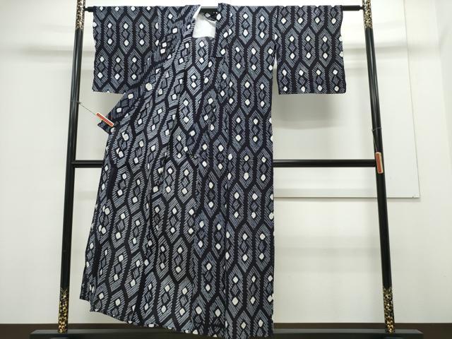 平和屋着物∴夏物 浴衣 有松鳴海絞り 亀甲菱文 綿 逸品 CAAY4618ng