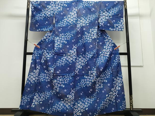 平和屋着物∴夏物 浴衣 綿紅梅 舞桜 金彩 綿 逸品 CAAY4627ng