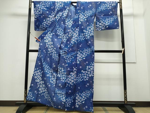 平和屋着物∴夏物 浴衣 綿紅梅 舞桜 金彩 綿 逸品 CAAY4627ng
