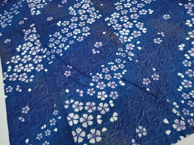 平和屋着物∴夏物 浴衣 綿紅梅 舞桜 金彩 綿 逸品 CAAY4627ng