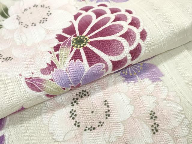 平和屋着物∴夏物 浴衣 花尽し 綿 逸品 CAAY4632ng