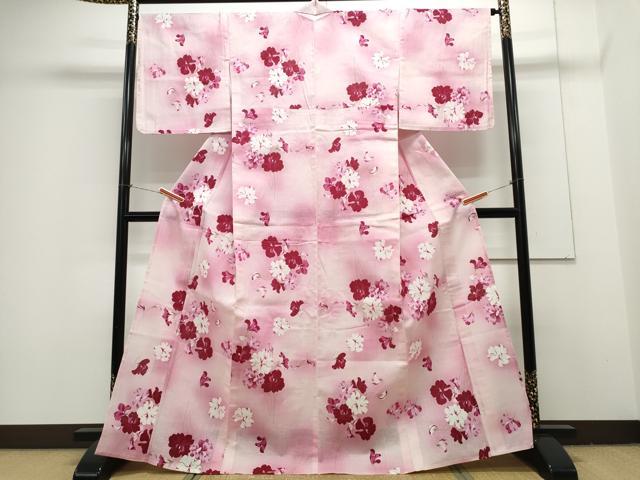 平和屋着物∴夏物 松田聖子 SEIKOMATSUDA 浴衣 舞花文 綿 逸品 CAAY4636ng