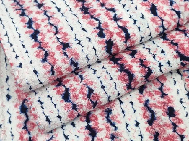 平和屋着物∴夏物 浴衣 有松鳴海絞り よろけ縞 綿 逸品 CAAY4660ng