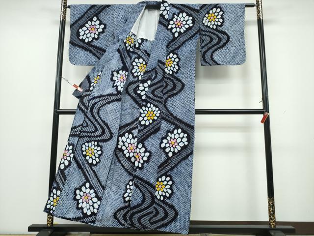 平和屋着物∴夏物 浴衣 有松鳴海絞り 流水花文 綿 逸品 CAAY4661ng