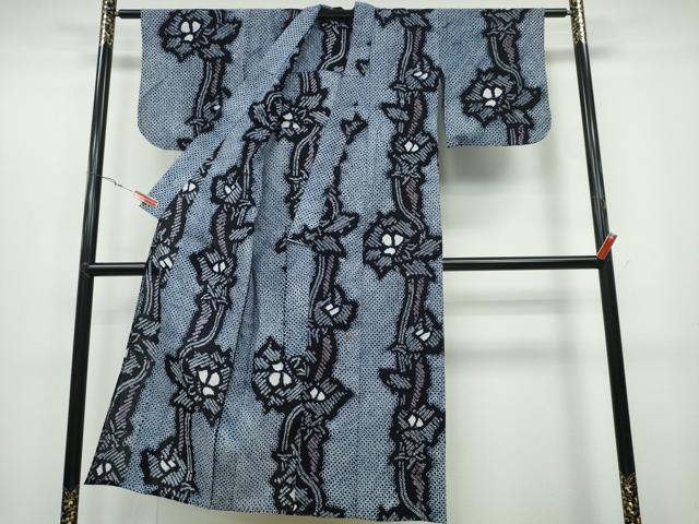 平和屋着物∴夏物 浴衣 有松鳴海絞り 蔦の葉花文 綿 逸品 CAAY4706ng