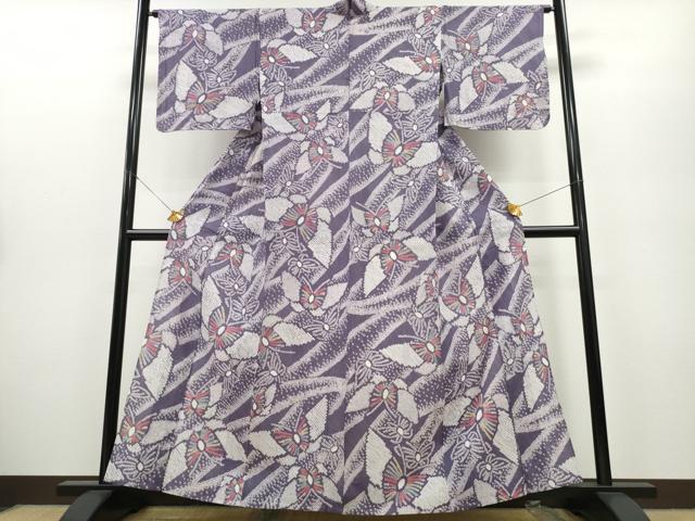 平和屋着物∴夏物 浴衣 有松鳴海絞り 舞蝶文 綿 逸品 未使用 CAAY4758ng