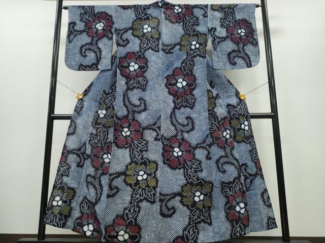 平和屋着物∴夏物 浴衣 有松鳴海絞り 牡丹唐草文 綿 逸品 CAAY4763ng