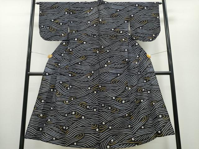 平和屋着物∴夏物 浴衣 有松鳴海絞り 立波文 綿 逸品 CAAY4764ng