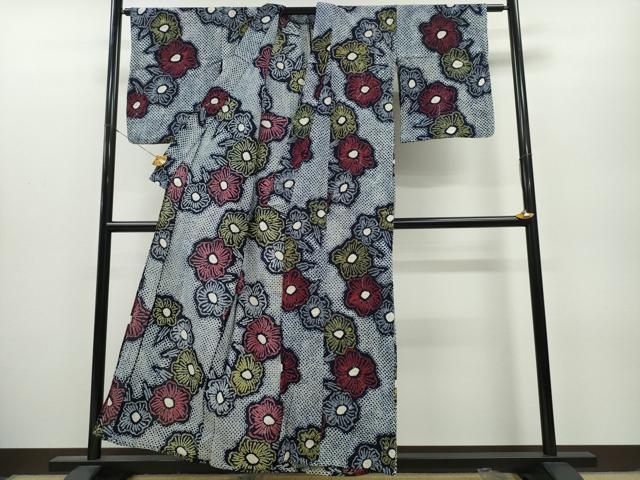 平和屋着物∴夏物 浴衣 有松鳴海絞り 舞花文 綿 逸品 CAAY4767ng