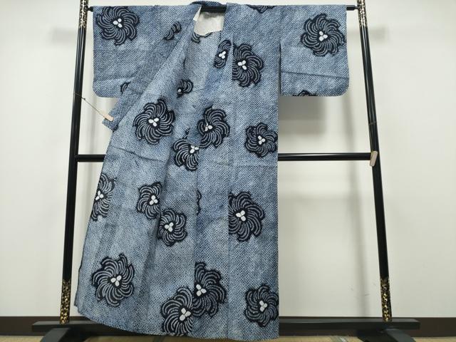 平和屋着物∴夏物 浴衣 有松鳴海絞り 捻じ菊文 綿 逸品 未使用 CAAY4797ng