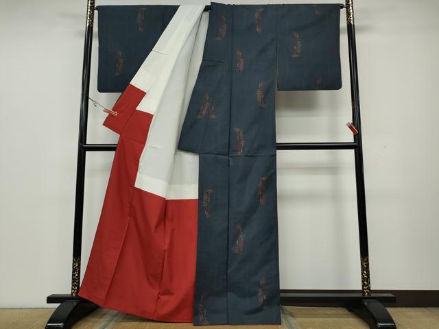 平和屋着物●本場大島紬 9マルキ 吉祥花文 正絹 逸品 CAAY4816ut