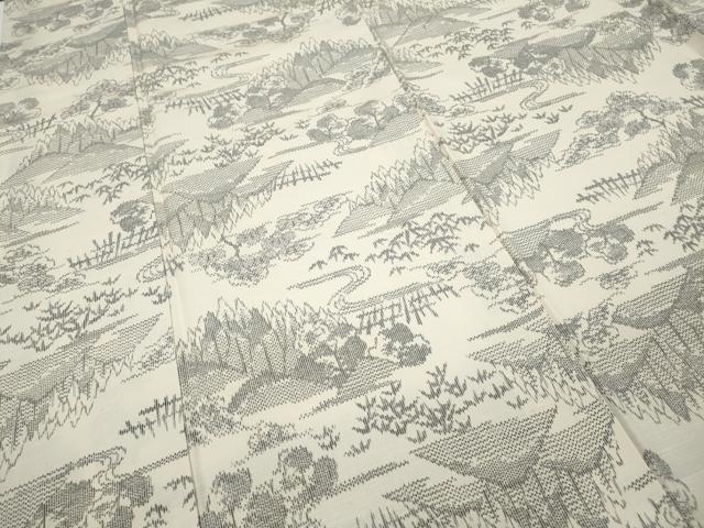 平和屋着物●上質な紬 遠山樹林文 正絹 逸品 CAAY4854ut