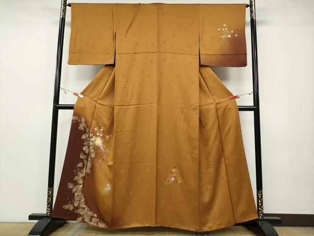 平和屋着物●訪問着 竹屋町刺繍 扇面花文 暈し染め 金彩 正絹 逸品 CAAY4865ut