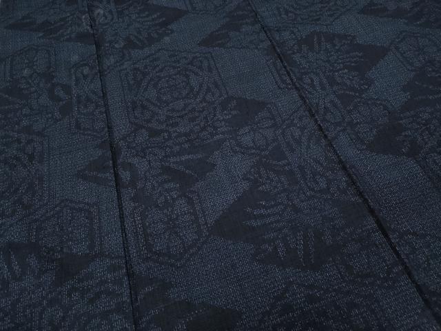 平和屋着物●結城紬 100亀甲 亀甲吉祥花文 正絹 逸品 CAAY5023ut