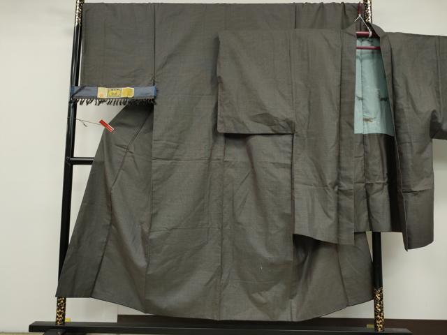 平和屋着物●男性 紬 アンサンブル 100亀甲 反端付き 正絹 逸品 CAAY5054ut