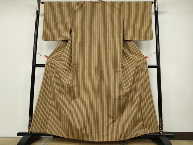 平和屋着物●上質な紬 縞 正絹 逸品 CAAY5093ut