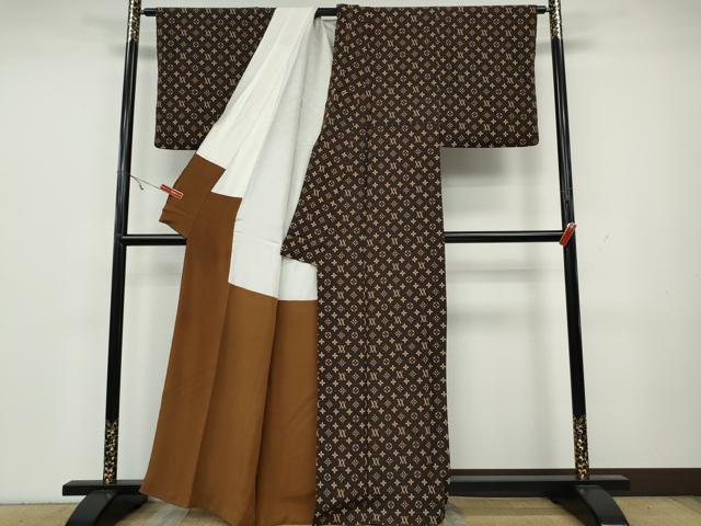 平和屋着物●上質な小紋 型染め 花菱文 正絹 逸品 CAAY5113ut